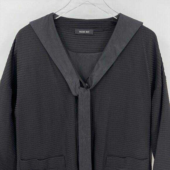 Heidi Ost Size Small / Medium Black Textured Dress & Jacket Set Designer Art - Picture 3 of 12